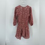 Sundry  Red Floral Long Sleeve Cotton Dress Size medium‎ Photo 2