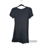 Divided H&M  Black Short Sleeve Button Down Ruffle Hem Fit & Flare Dress Size 2 Photo 2