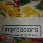 Impressions  L Gold Red Blue Floral Top Photo 1