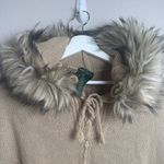 Lauren RL Alpaca Wool Hooded Faux Fur Poncho Sweater Fringe Gray Size undefined Photo 1