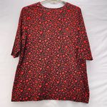 Ulla Popken Womens Tunic Top Size 28/30 Heart Dark Romantic Valentines Oversized Red Photo 1