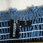 Lattcas Mini Dress Size S Blue Swiss Dot V Photo 4