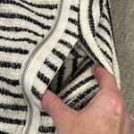 Dolan Anthropologie Ellis Striped Moto Vest Small Black Cream Dress Top Pockets Photo 4