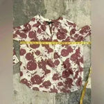 Vera Wang Women’s White Floral Simply Vera  Blouse Photo 5