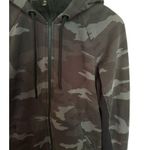 Athleta Triumph Printed Hoodie Sweatshirt Womens M Black Gray Camo Zip Up 511504 Photo 2