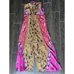 Free People  Miranda Printed Jumpsuit In Jewel Combo Large Bohemian Pink and Gold Photo 2