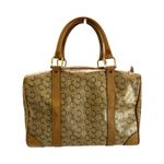 CELINE Vintage Macadam Canvas Boston Bag Brown Leather Trim Made In Italy Photo 5