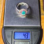 Natural Chrysocolla Orissa Garnet Halo Ring Size 9 Blue Photo 8