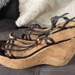 Stuart Weitzman Brown Cork Wedge Sandals Size 8 Photo 0