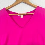 Michael Kors Hot Pink Tunic Top Sheer Hem 3/4 Sleeves Women Size M Boho Barbie Size M Photo 3