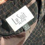 Le Suit Blazer Size 6 Petite Animal Print Black Brown Black Brown Collared Sz 6P Photo 4