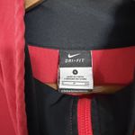 Nike Dri Fit Womens Full Zip Jacket Red Black Athletic Workout Size S Thumbholes Photo 2
