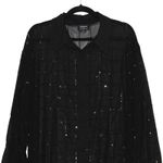 Rinku Dalamal Sequin Shirt Dress Size XL Rdalamal for Anthropologie Black Photo 3