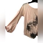 Free People  Pink Spatter Paint Shirt Small Photo 1