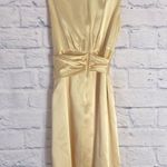 Teri Jon Rickie Freeman yellow silk sleeveless waist tie dress 10 Photo 3