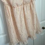 AQUA Halter Belted Mini Dress Ruffle Neck Sleeveless Lined Peach-Pink Gold XL Photo 3