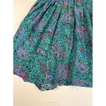 Vintage Phool Paisley Midi Dress Teal Purple Mock Neck Short Sleeve India M Green Size M Photo 9