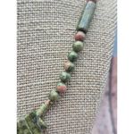 None Artisan Boho Unakite Natural Stone Beaded Collar Bib Necklace Toggle Clasp 18" Photo 6