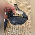 Escada Blue and Gold Flats with Elegant Gold Embellishment Size 39 Photo 3