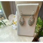 Silver floral drop dangling earrings Silver Photo 1