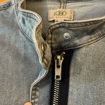 LOGO By Lori Goldstein  Zipper Front Blue Denim Jacket Cloud Wash Pockets Size 14 Photo 6