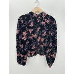 Another Love Womens Black Floral Velvet Long Sleeve Blouse Size S NWT Feminine Photo 1