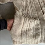 Vintage 70s 80s LeRoy Knitwear Ivory Cream Cable Knit Cardigan W Pockets M Photo 6