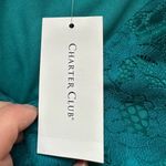 Charter Club NWT Teal Blue Sheer Lace Under Blouse Sz S Leg Of Mutton Bo… Photo 9