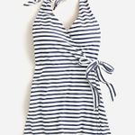 J.Crew Halter Wrap Swim Dress Striped Nautical Padded Vacation Resort US 24 NWT Photo 1