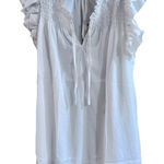 Andthewhy Ruffle White Mini Dress Large Cottagecore Whimsical Ethereal NEW  Photo 0