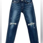 MOUSSY VINTAGE Ankle Boyfriend Distressed Jeans Dark Wash Denim Premium Size 27 Blue Photo 8