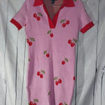 Forever 21  Pink Cherry Print Polo Dress Photo 0