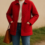 Hilary Radley Vintage English Countryside Heritage Style Red Quilted Barn chore Jacket Photo 0