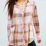 Free People  Easy Street Shirt Plaid‎ Button Up Medium Photo 0