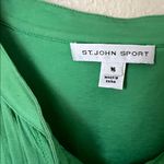 St. John  sport vintage silk stretch green button blouse Photo 4