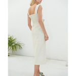 Nanushka Sally Denim Creme Midi Dress XS Photo 4