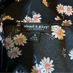 About A Girl  y2K Slightly Sheer Black Floral Daisy Spaghetti Strap Tank Top Photo 2