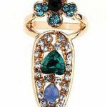 Women Fashion Bowknot Nail Ring Charm Crown Flower Photo 2