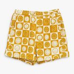 Mighty fine Smiley Sun Graphic Lounge Shorts Yellow White Alt Lounge Retro Indie Photo 0