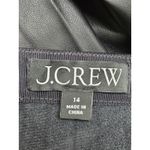 J.Crew  Pleated Black Vegan Leather Midi Skirt 14 Long Classic Quiet Luxury Photo 4