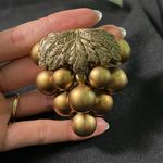1 of 1930s Vintage Miriam Haskell Grape Pearl Dress Clips/Fur Clips!!! Gold Photo 2