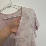 American Eagle  Soft & Sexy T Cinch Front Tee Lilac Lavender Purple Boho Cropped Photo 5