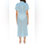 Becca  Light Blue Collared Lace Swim Cover Up Dress Photo 2