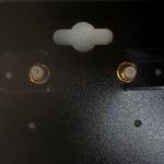 Gold Double Hoop Drop Earrings with Rhinestone Accent • Minimalist Chic Jewelry Photo 2