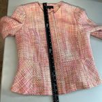 Talbots  Tweed Blazer Jacket Women 10 Pink Orange Full Zip Career Office Workwear Photo 9