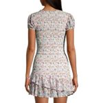 Love Shack Fancy  Floral Smocked Mini Dress Puff Sleeve Asymmetric Ruffle Coquette Photo 2