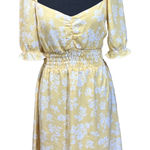 Abercrombie & Fitch Babydoll Dress Smocked Yellow Floral Size M Y2K Cottagecore Photo 0