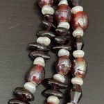 Triple Strand Garnet Crystal Pearl Lampwork Glass Beads Multi Photo 6