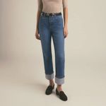 Favorite Daughter Valentina High Rise Straight Cuffed Jeans Manchester Denim 26 Blue Photo 6