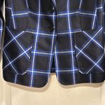 Nordstrom Signature Women's Plaid Blazer Jacket Wool Blend Blue Black Size 4 Photo 6